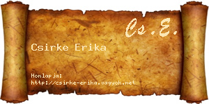 Csirke Erika névjegykártya